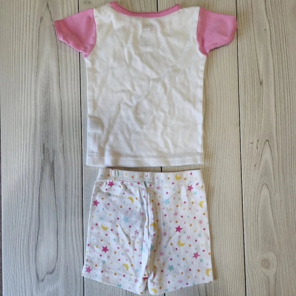 Carter's Pink and white short sleeve and shorts pajama set Size 12 mo NWOT